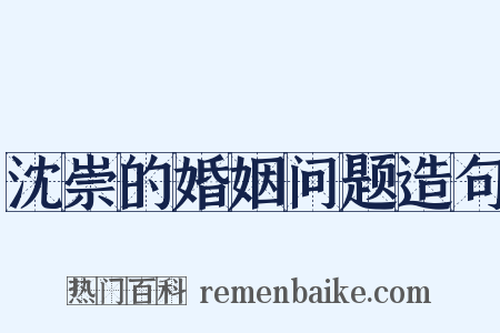 沈崇的婚姻问题造句是什么意思的图片